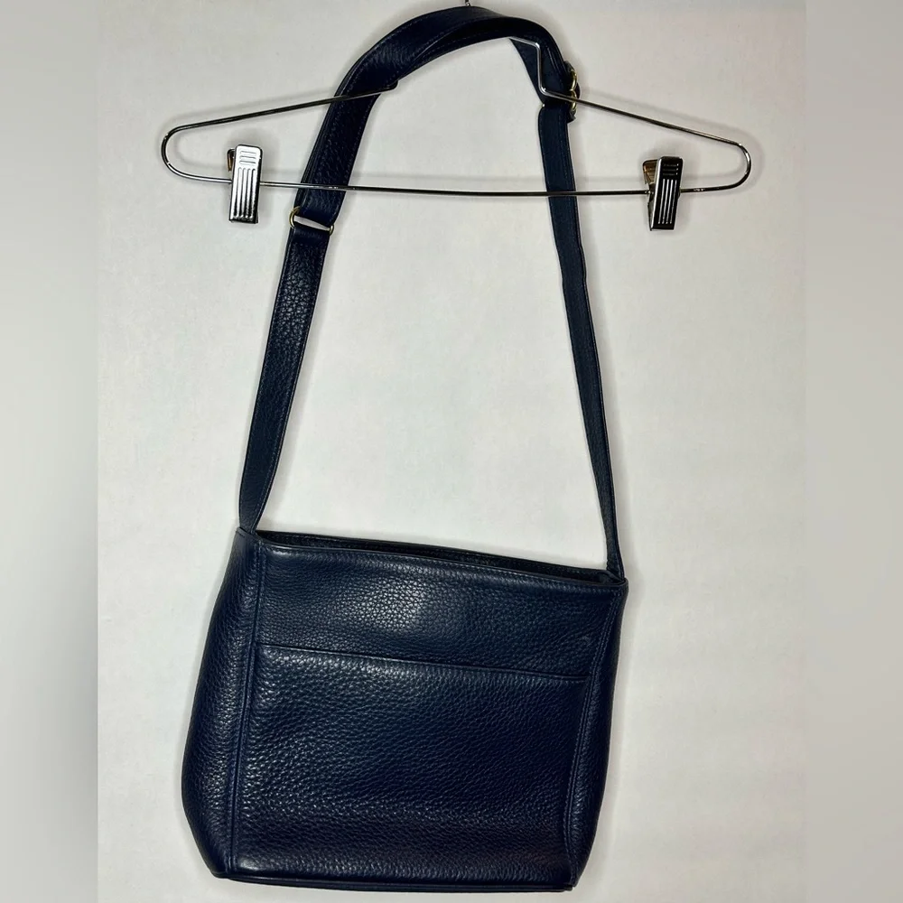 Coach Sonoma Pocket Zip Navy Blue Pebbled Leather Adjustable Crossbody Bag Vtg - Picture 8 of 16